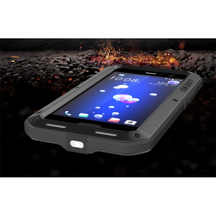 LOVE MEI Powerful Metal Defender Case for HTC U11 Shockproof Drop-proof Dust-proof Phone Cover - Black-2