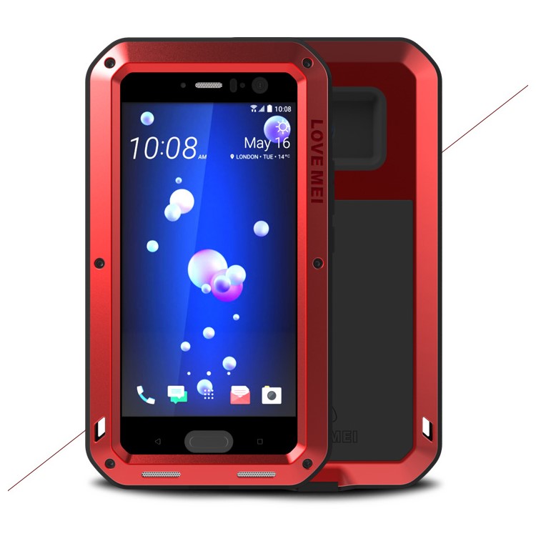 LOVE MEI Heavy Duty Defender Case for HTC U11 Shockproof Drop-proof Dust-proof Mobile Cover - Red-1