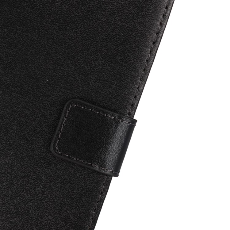 Genuine Split Leather Wallet Stand Case for HTC U11 - Black-5