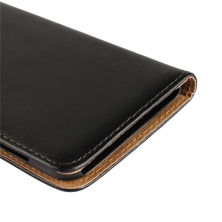 Genuine Split Leather Wallet Stand Case for HTC U11 - Black-9