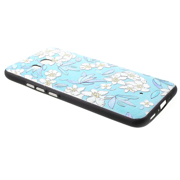 Embossment Patterned Soft TPU Mobile Case for HTC U11 - Leaves and Flowers-3
