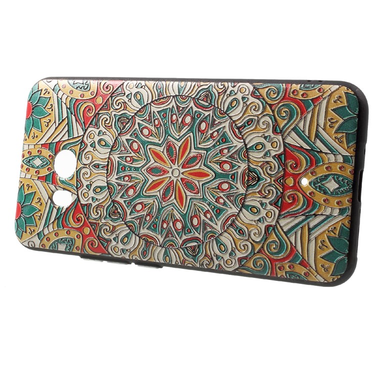 Embossment Patterned Soft TPU Phone Casing for HTC U11 - Henna Flower-3