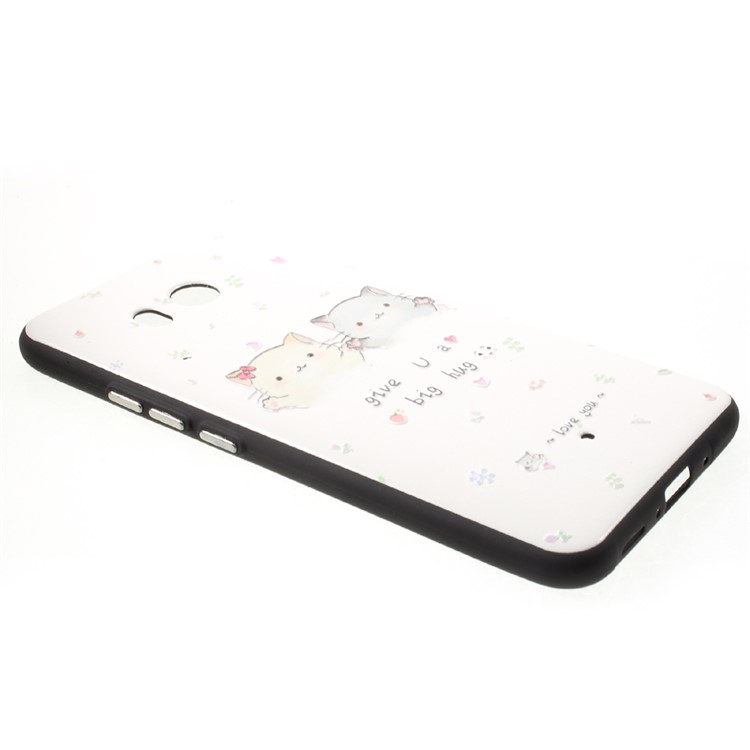 Embossment Patterned Soft TPU Cell Phone Case for HTC U11 - Cute Cats-2