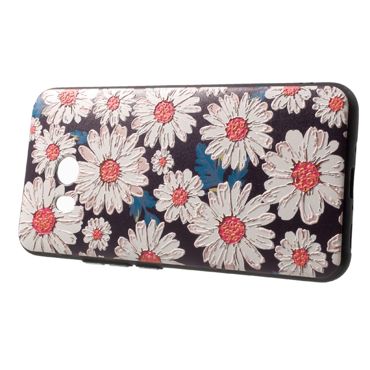 Embossment Patterned Soft TPU Mobile Casing for HTC U11 - Daisy Flower-2