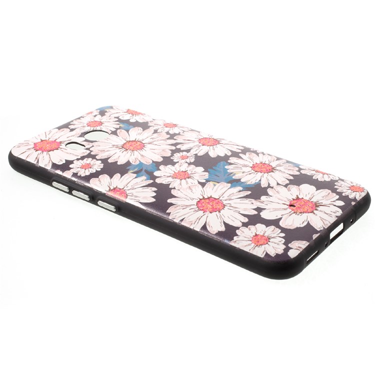 Embossment Patterned Soft TPU Mobile Casing for HTC U11 - Daisy Flower-3