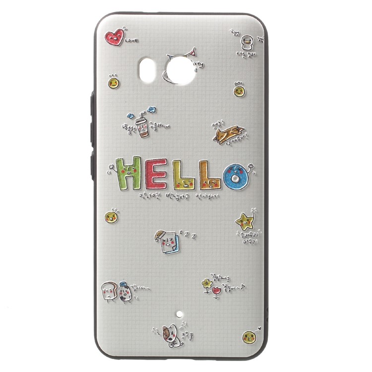 Embossment Patterned Soft TPU Cover Case for HTC U11 - Cartoon Animal and Food-1