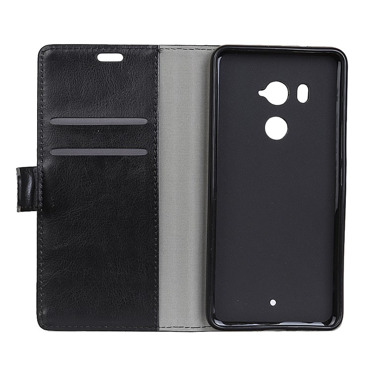 Crazy Horse PU Leather Magnetic Wallet Case with Stand for HTC U11 Plus - Black-4