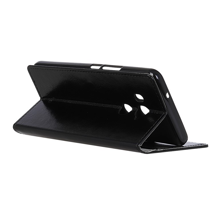 Crazy Horse Texture Leather Wallet Stand Case for HTC U11+ - Black-4