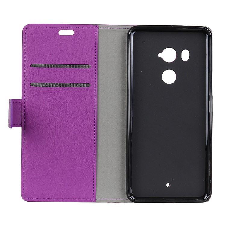 Wallet Magnetic Stand Leather Protective Shell for HTC U11+ - Purple-3