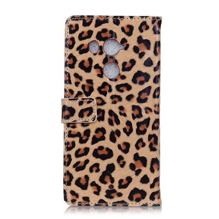 Glossy Leopard Wallet Leather Case Cover with Stand for HTC U11+-2