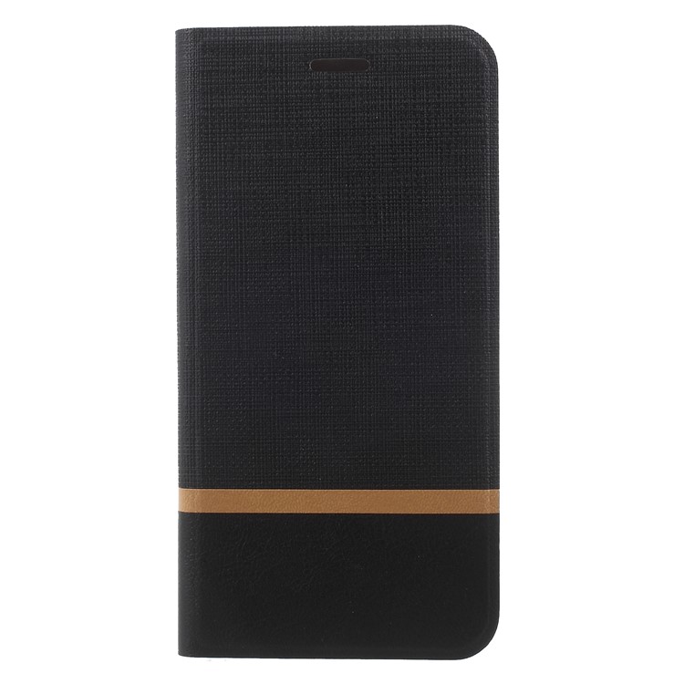 Cross Texture Contrast Color Steel Sheet Leather Card Holder Case for HTC U11+ - Black-3