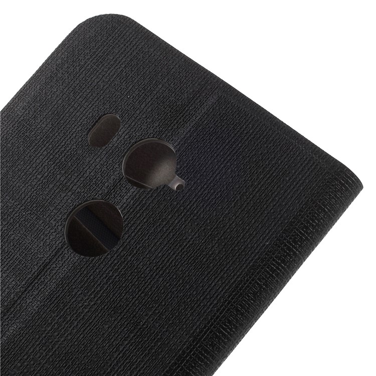 Cross Texture Contrast Color Steel Sheet Leather Card Holder Case for HTC U11+ - Black-8