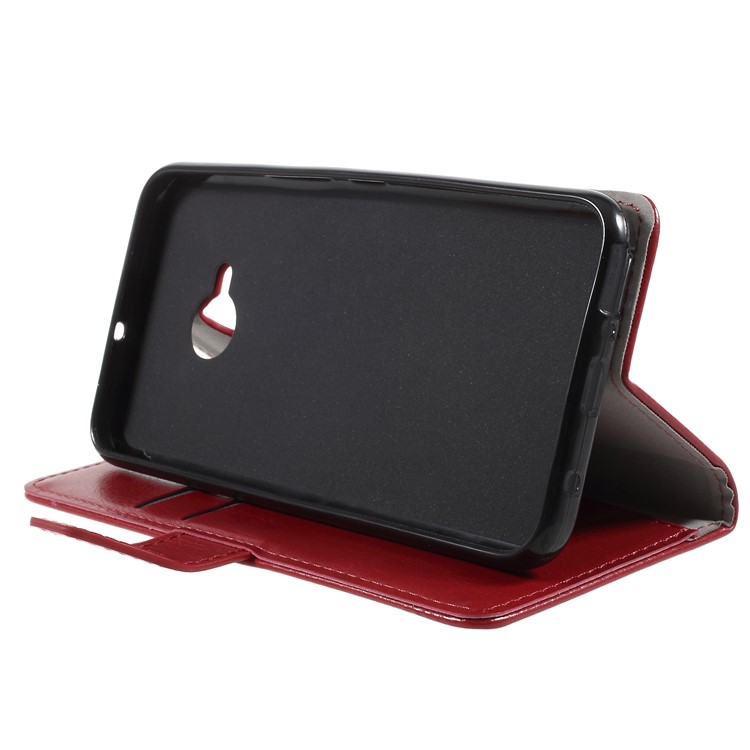 Crazy Horse Stand Wallet PU Leather Case for HTC U11 Life - Red-4