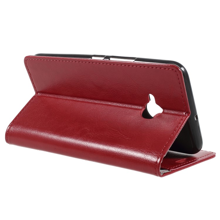 Crazy Horse Stand Wallet PU Leather Case for HTC U11 Life - Red-5