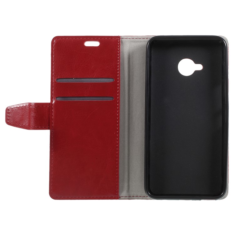 Crazy Horse Stand Wallet PU Leather Case for HTC U11 Life - Red-6