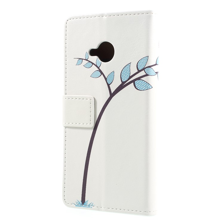 Pattern Printing Wallet Stand Leather Phone Case for HTC U11 Life - Owls on Branch-2