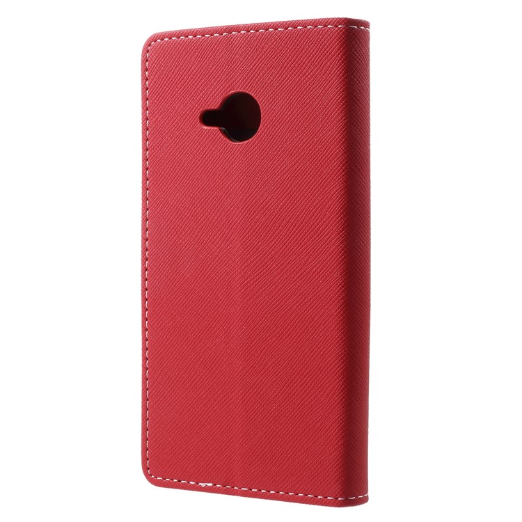Cross Texture Wallet Leather Stand Case for HTC U11 Life - Red-2