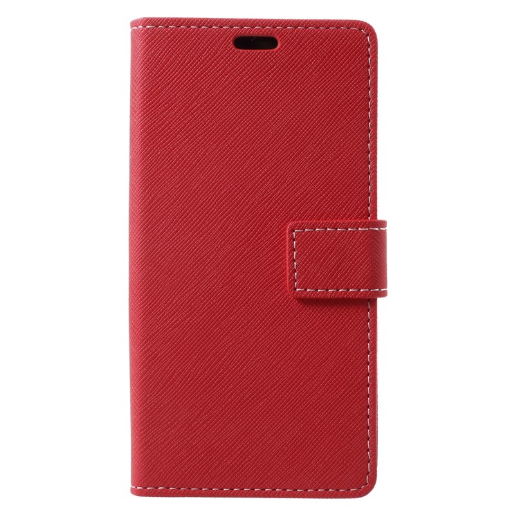 Cross Texture Wallet Leather Stand Case for HTC U11 Life - Red-3