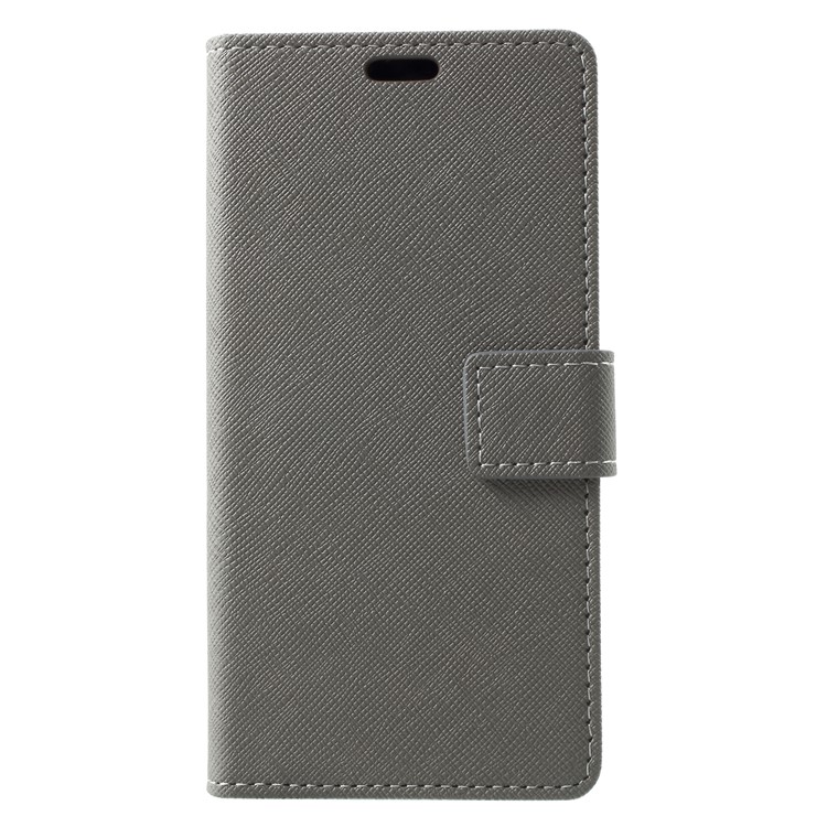 Cross Texture Wallet Leather Magnetic Case for HTC U11 Life - Grey-1