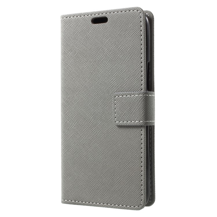 Cross Texture Wallet Leather Magnetic Case for HTC U11 Life - Grey-3