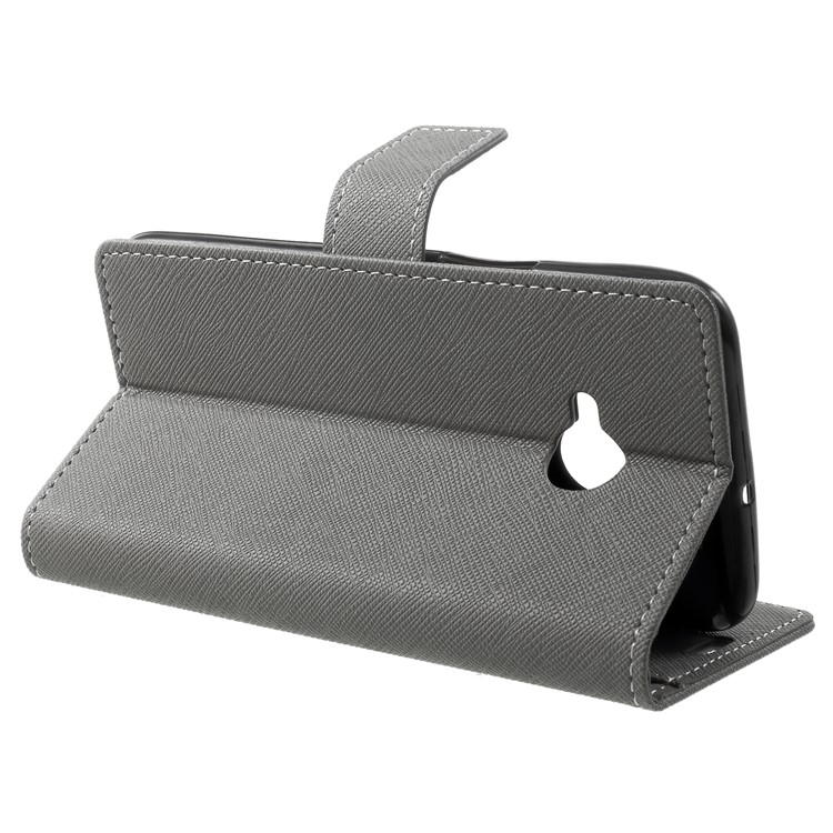 Cross Texture Wallet Leather Magnetic Case for HTC U11 Life - Grey-4
