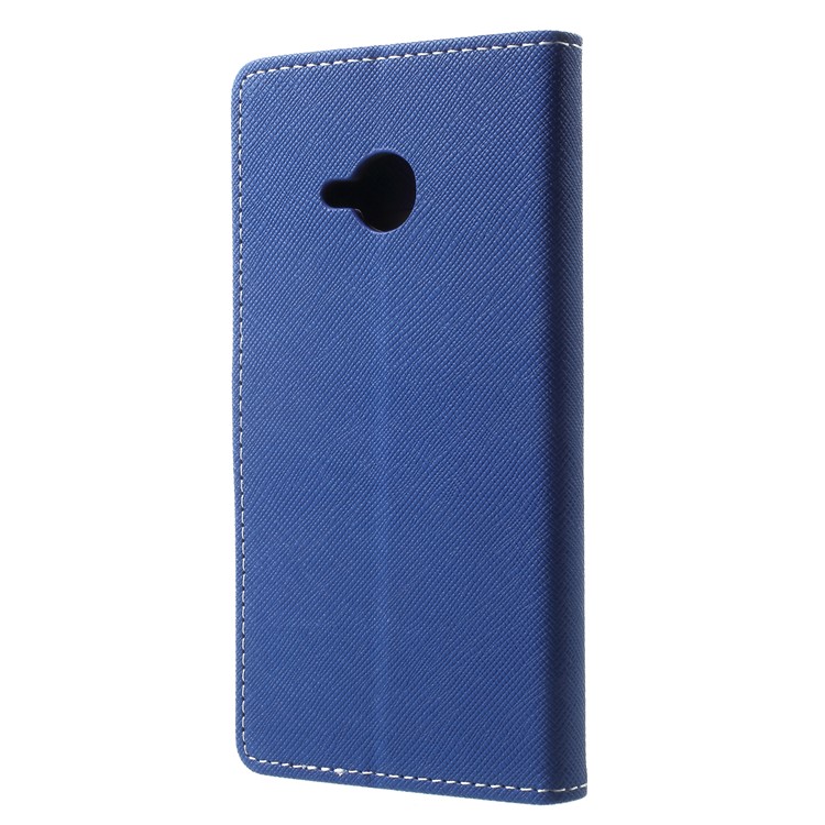 Cross Texture Magnetic Leather Stand Cover for HTC U11 Life - Blue-2