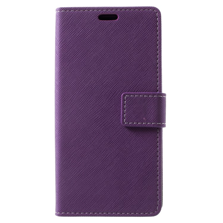 Cross Texture Phone Leather Stand Case for HTC U11 Life - Purple-1
