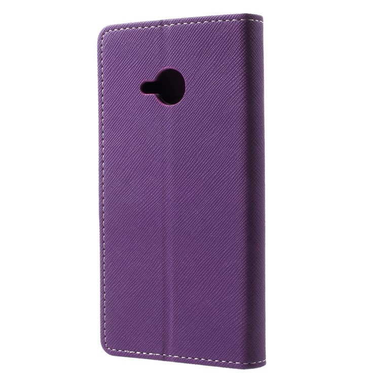 Cross Texture Phone Leather Stand Case for HTC U11 Life - Purple-2