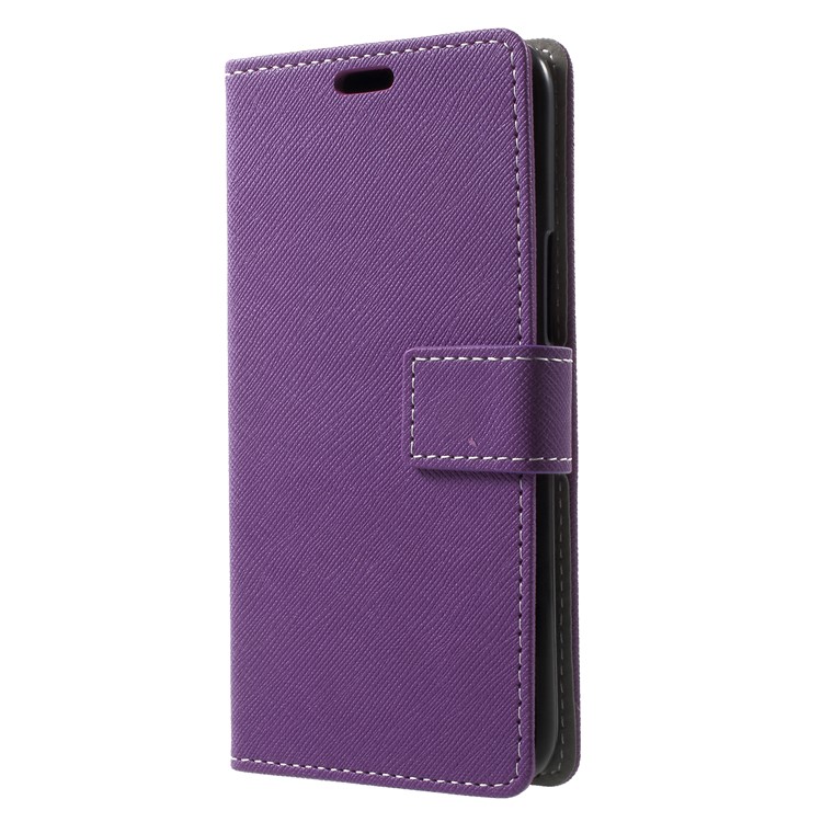 Cross Texture Phone Leather Stand Case for HTC U11 Life - Purple-3