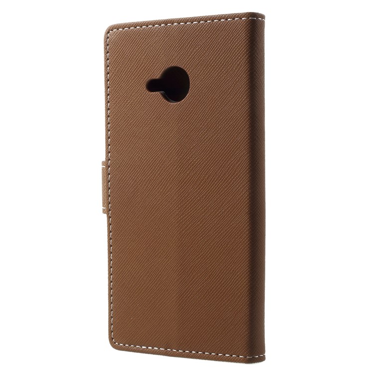 Cross Texture Wallet Leather Cell Phone Case for HTC U11 Life - Brown-2