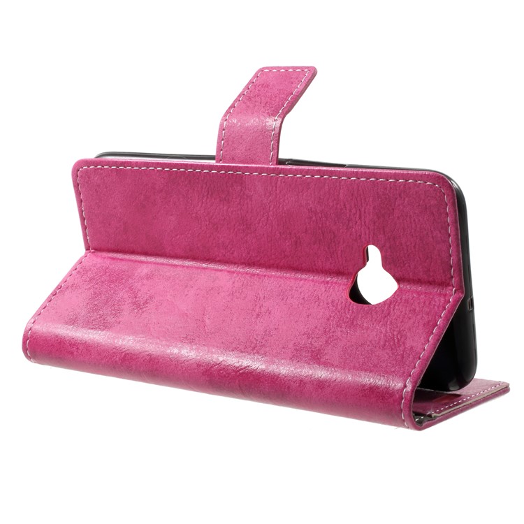 Vintage Style Leather Wallet Case for HTC U11 Life - Rose-4