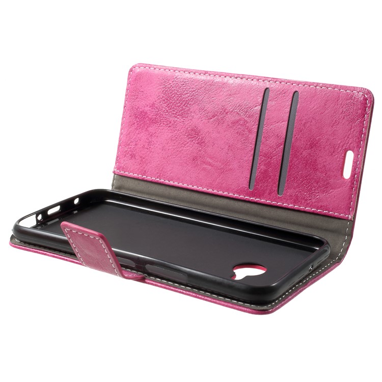 Vintage Style Leather Wallet Case for HTC U11 Life - Rose-5