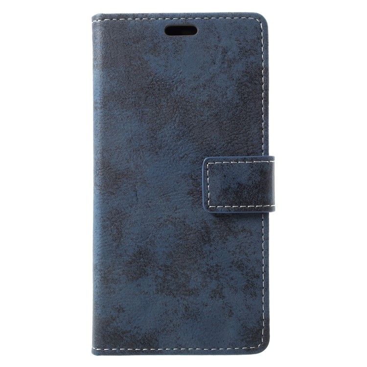 Vintage Style Magnetic Leather Wallet Case for HTC U11 Life - Blue-1