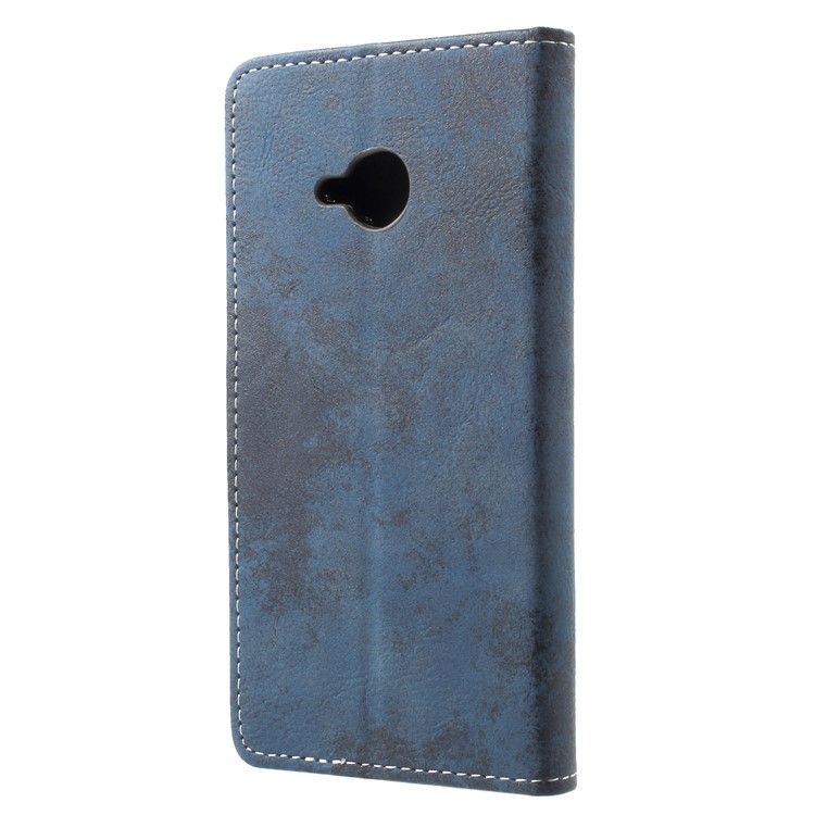 Vintage Style Magnetic Leather Wallet Case for HTC U11 Life - Blue-2