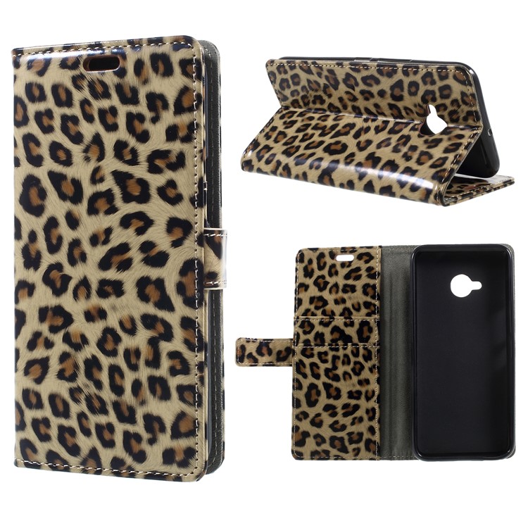 For HTC U11 Life Leopard Pattern Leather Wallet Stand Mobile Phone Case-1