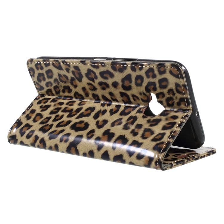 For HTC U11 Life Leopard Pattern Leather Wallet Stand Mobile Phone Case-5