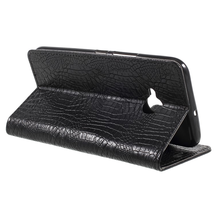 Crocodile Texture Wallet Stand Leather Mobile Phone Case for HTC U11 Life - Black-5