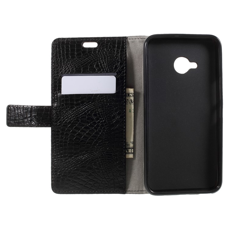 Crocodile Texture Wallet Stand Leather Mobile Phone Case for HTC U11 Life - Black-6