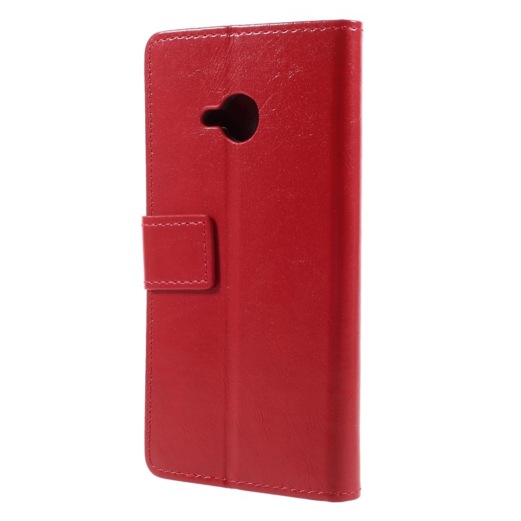Crazy Horse Leather Wallet Stand Phone Case for HTC U11 Life - Red-2