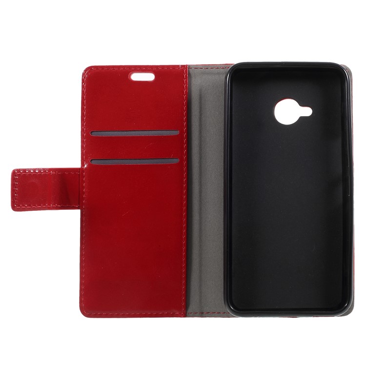 Crazy Horse Leather Wallet Stand Phone Case for HTC U11 Life - Red-6