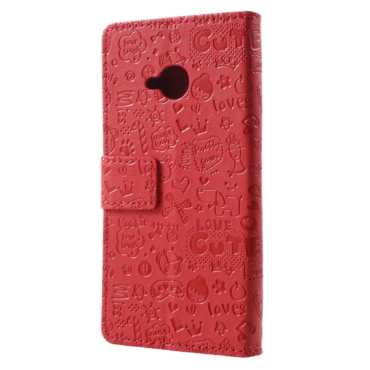 Cartoon Graffiti PU Leather Wallet Stand Mobile Case for HTC U11 Life - Red-2
