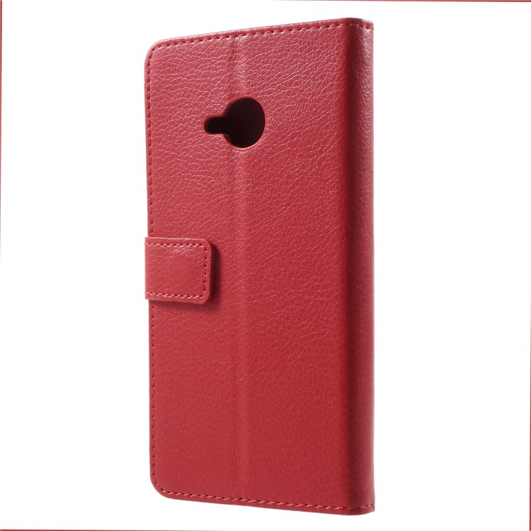 Litchi Skin Wallet Leather Stand Case for HTC U11 Life - Red-2