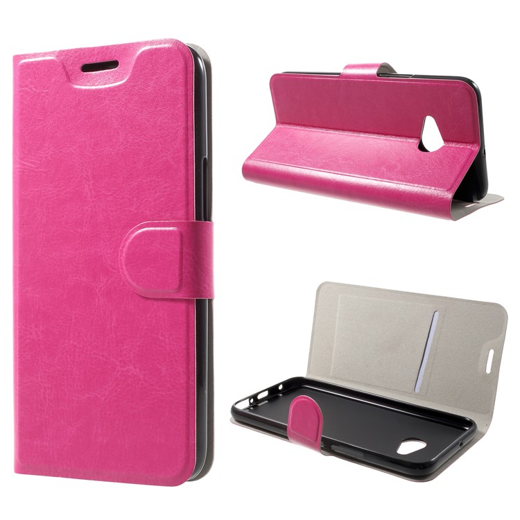 Crazy Horse Leather Stand Case for HTC U11 Life - Rose-1