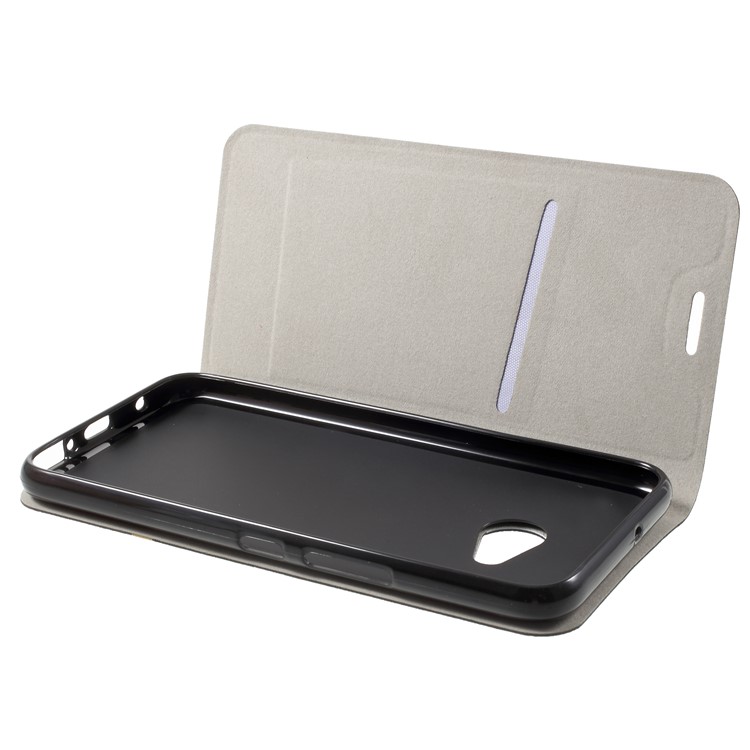 Cross Pattern Leather Card Holder Phone Case (Built-in Steel Sheet) for HTC U11 Life - Black-5