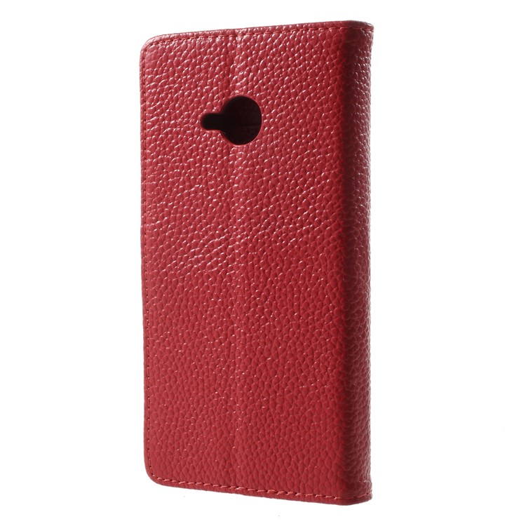Litchi Texture Genuine Leather Wallet Stand Case for HTC U11 Life - Red-2