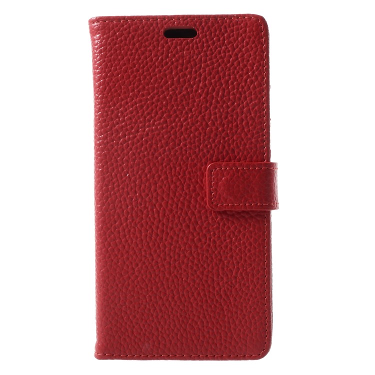Litchi Texture Genuine Leather Wallet Stand Case for HTC U11 Life - Red-3