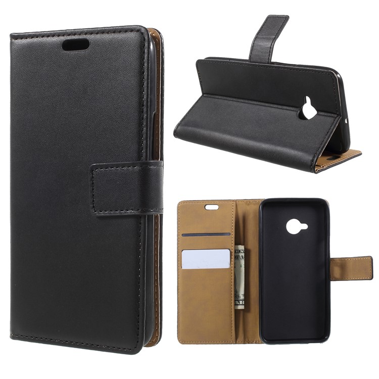 PU Leather Wallet Magnetic Stand Mobile Case for HTC U11 Life - Black-1