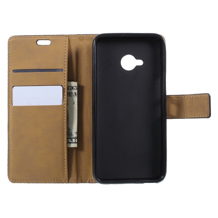 PU Leather Wallet Magnetic Stand Mobile Case for HTC U11 Life - Black-6