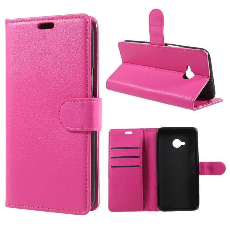 Litchi Skin PU Leather Wallet Stand Phone Shell for HTC U11 Life - Rose-1