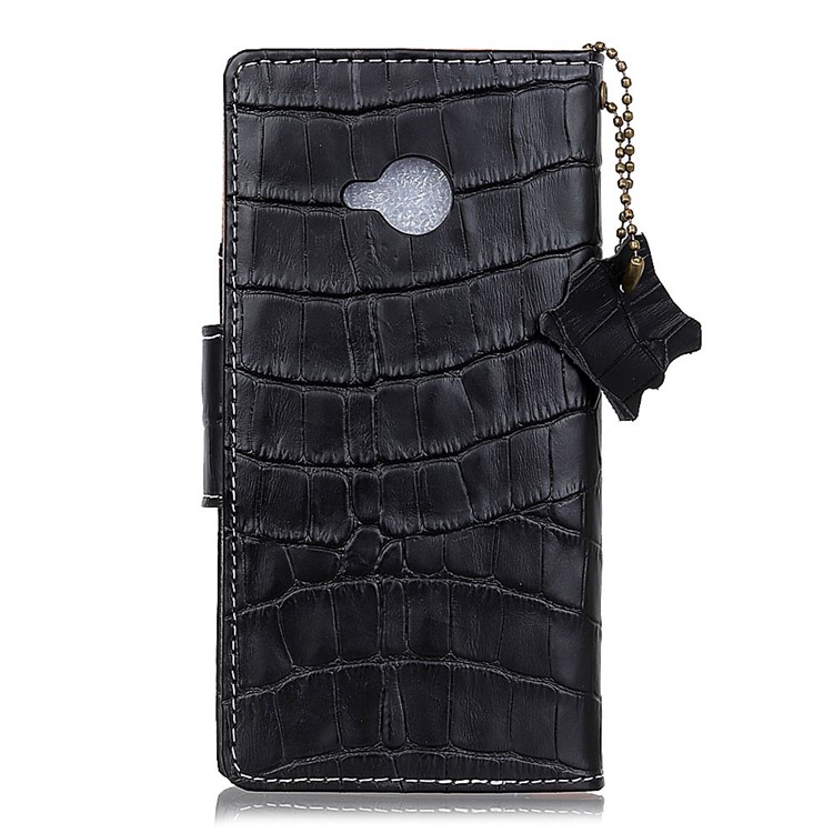 Crocodile Texture Imported Genuine Leather Wallet Stand Case for HTC U11 Life - Black-2